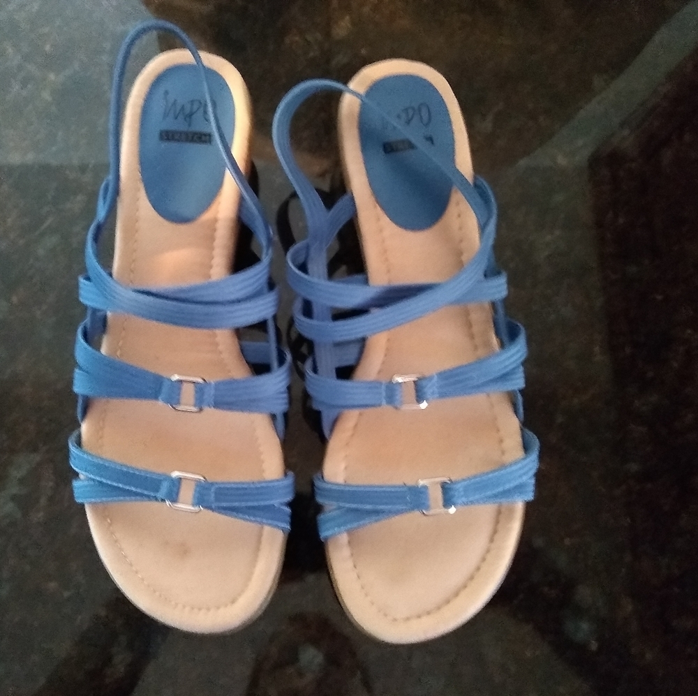 IMPO Stretch Strapped Wedge Sandals - Size 8.5M